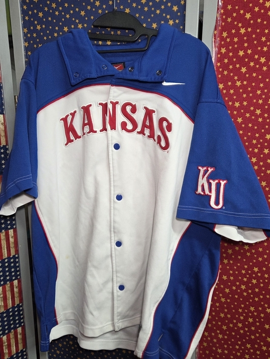 Nike Other - **Nike Kansas KU Blue & White Baseball Jersey**